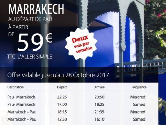 Air Arabia Maroc: plus de 10 000 passagers entre Pau et Marrakech ! Air Arabia Maroc: plus de 10 000 passagers entre Pau et Marrakech !